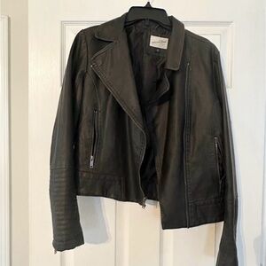 Universal Thread Black Leather Moto Jacket Asymmetrical Zipper